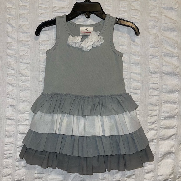 Hanna Andersson Gray Ruffle Dress - Picture 1 of 6